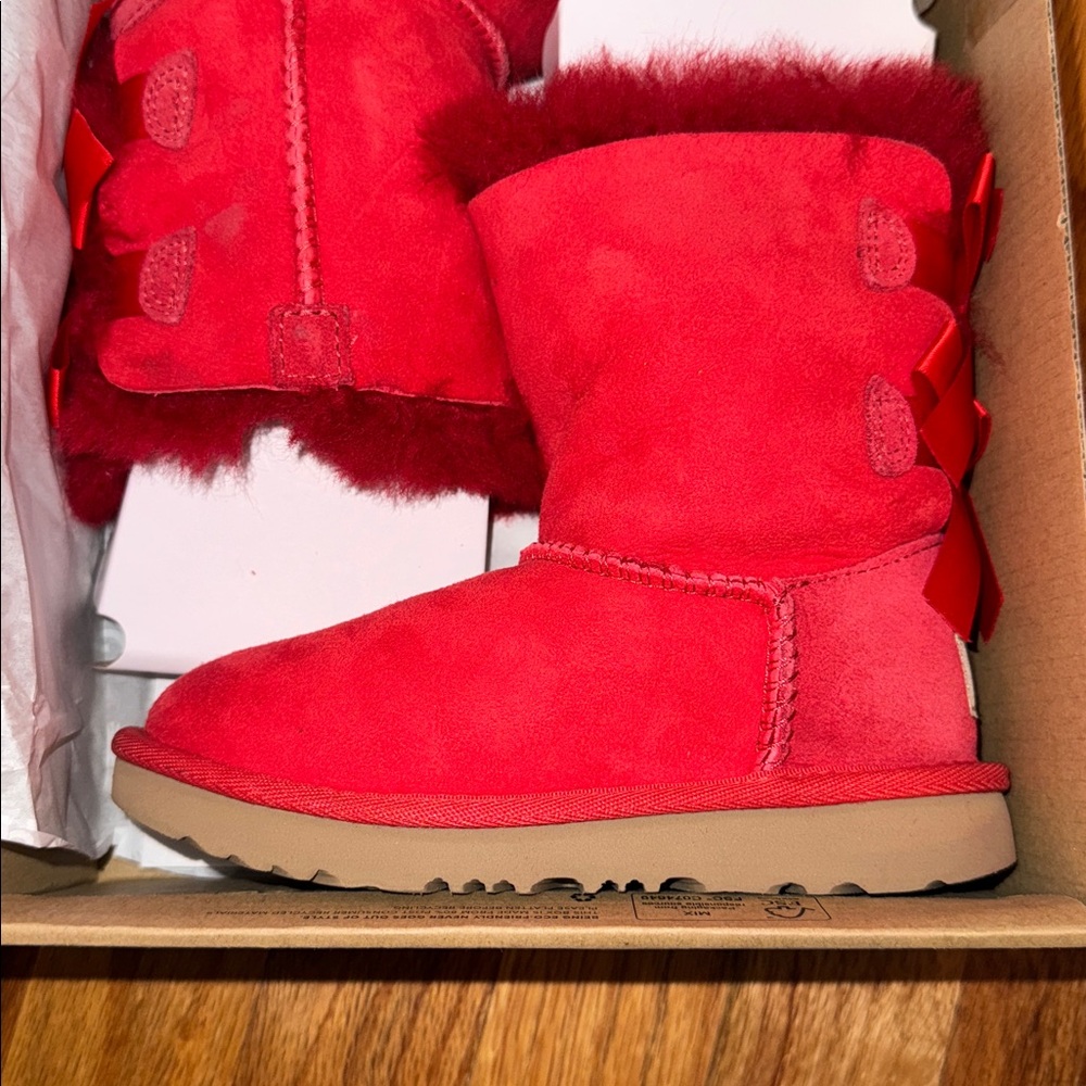 UGG Vibrant Bailey Bow II Red Boots with Cozy Fur